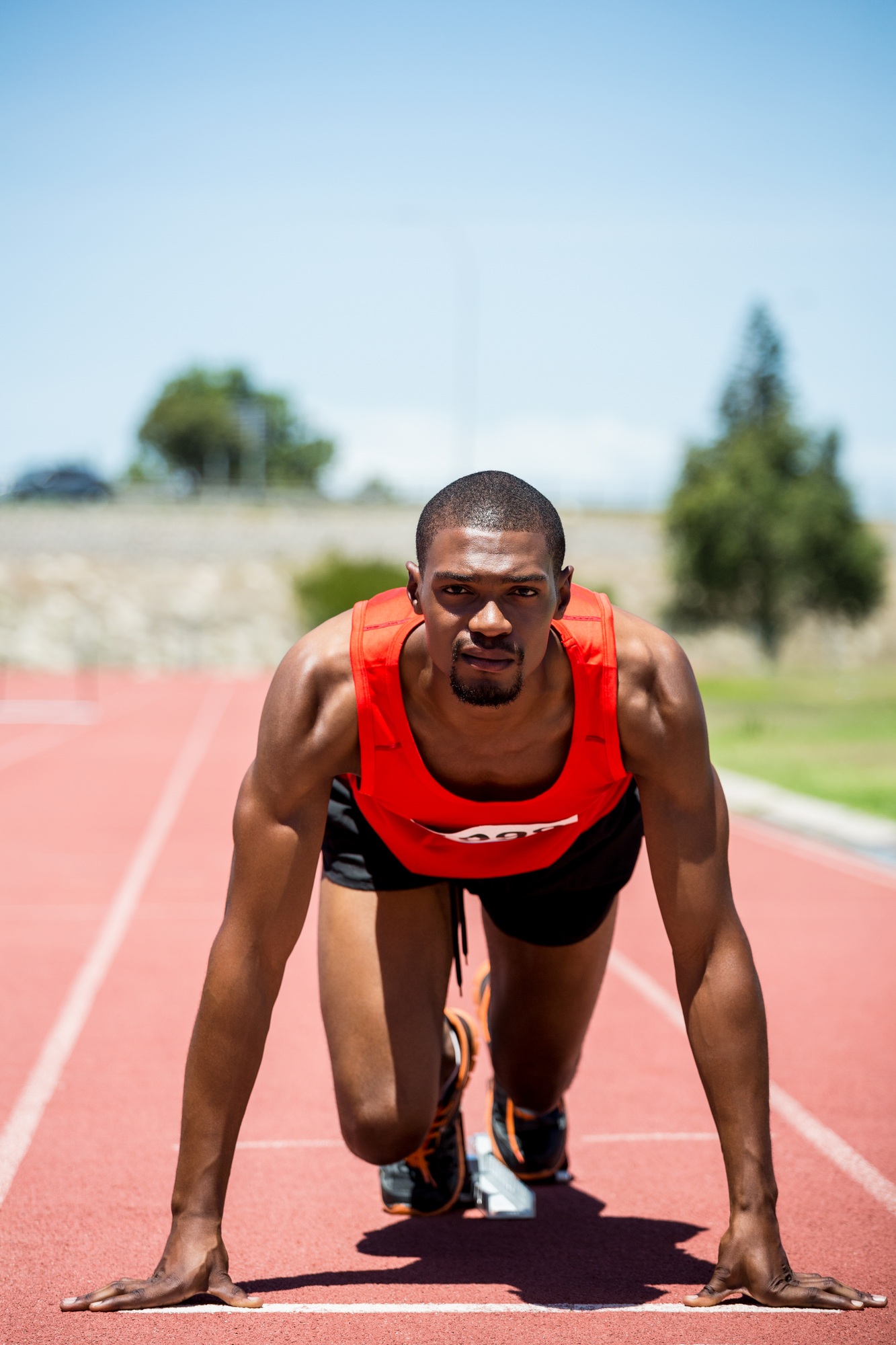 Athlete ready to run