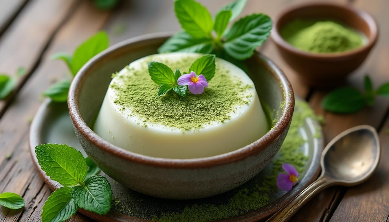 découvrez notre recette de panna cotta au thé matcha, un dessert délicat alliant la douceur de la crème à la saveur unique du thé matcha. un mariage subtil qui éveillera vos papilles et surprendra vos convives.