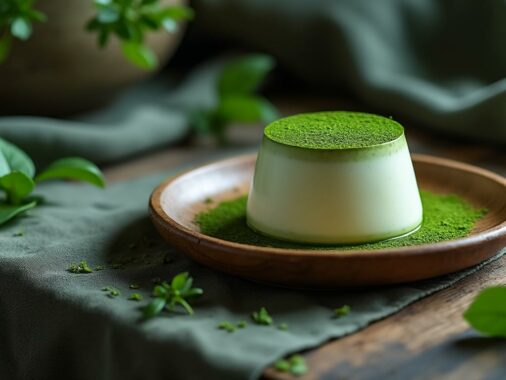 découvrez la panna cotta au thé matcha, une délicieuse fusion de crème veloutée et de la saveur terreuse du thé matcha. un dessert raffiné qui ravira vos papilles par son équilibre parfait entre douceur et umami.
