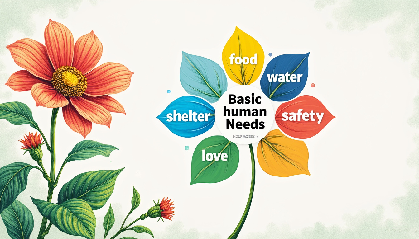 explorez le rôle essentiel de la fleur des besoins fondamentaux dans l'amélioration du bien-être personnel et l'équilibre de vie au quotidien.