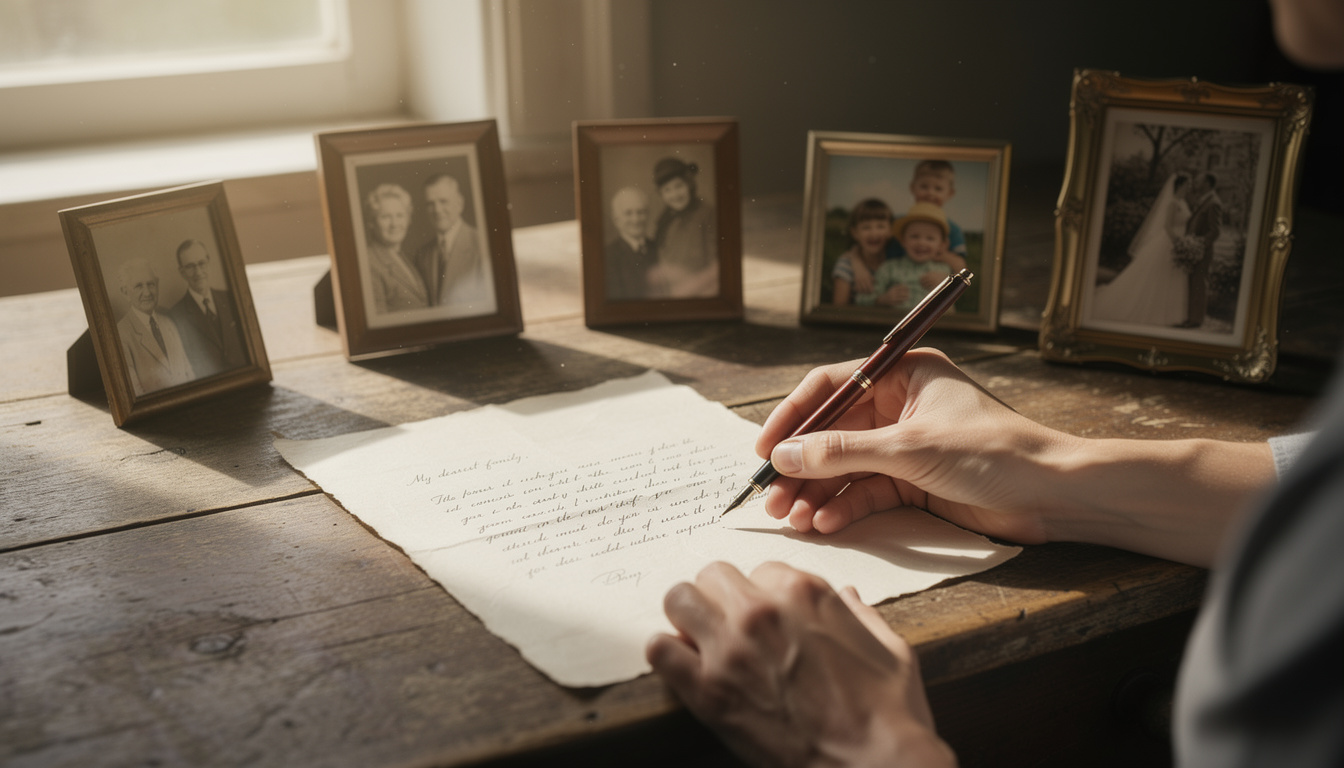 découvrez comment écrire une lettre d'adieu pour mamie, un geste rempli d'amour et de gratitude pour honorer sa mémoire et exprimer vos sentiments sincères.