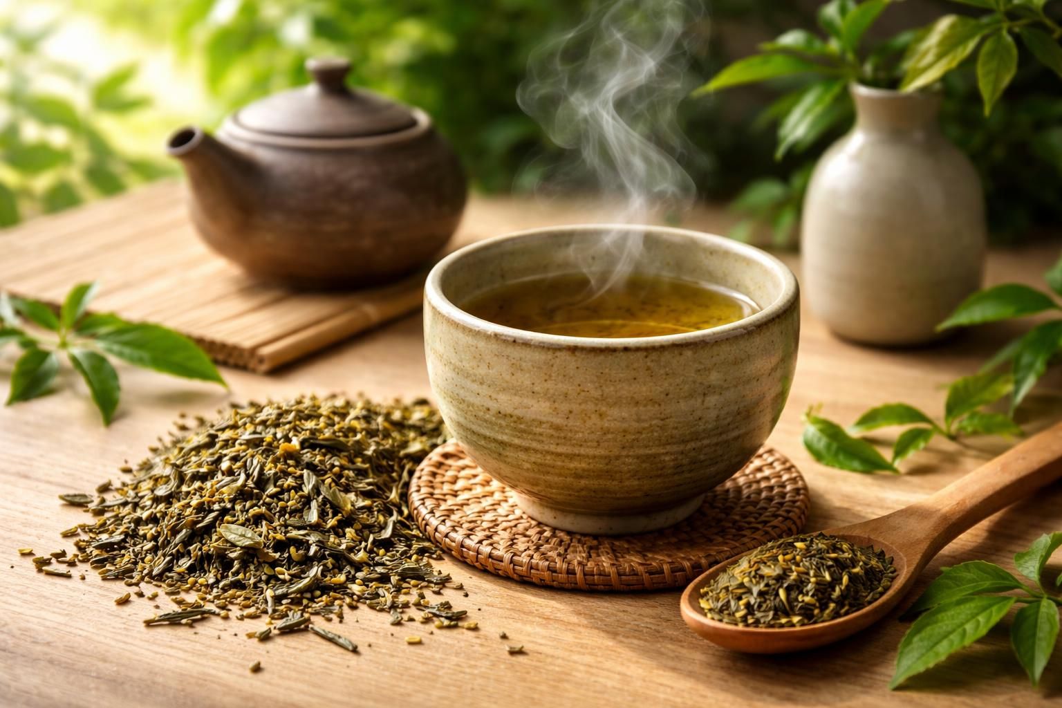 découvrez les bienfaits du thé vert grillé japonais, une boisson riche en antioxydants qui favorise la santé, améliore la digestion et stimule l'énergie naturellement.