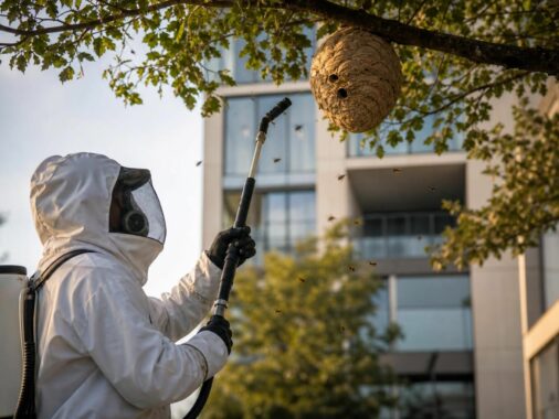 Découvrez comment se déroule une intervention professionnelle pour la destruction d'un nid de frelon asiatique, afin d'assurer votre sécurité et protéger votre environnement.